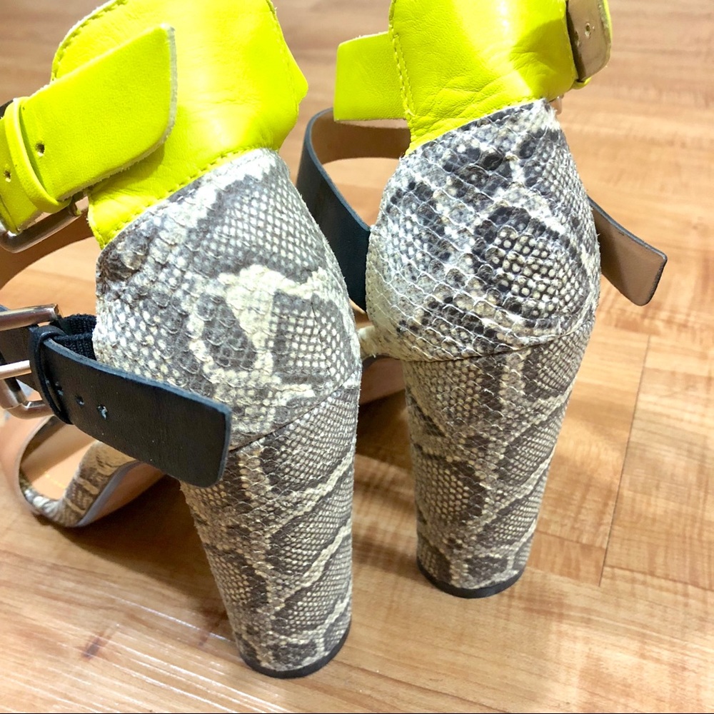 Zara Python Colorblock Heeled Ankle Strap Sandals - image 4